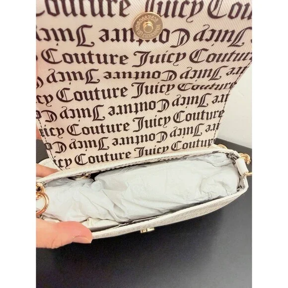 Juicy Couture Bouquet Flap Shoulder Bag in Angel Crystal NWT - Picture 5 of 9